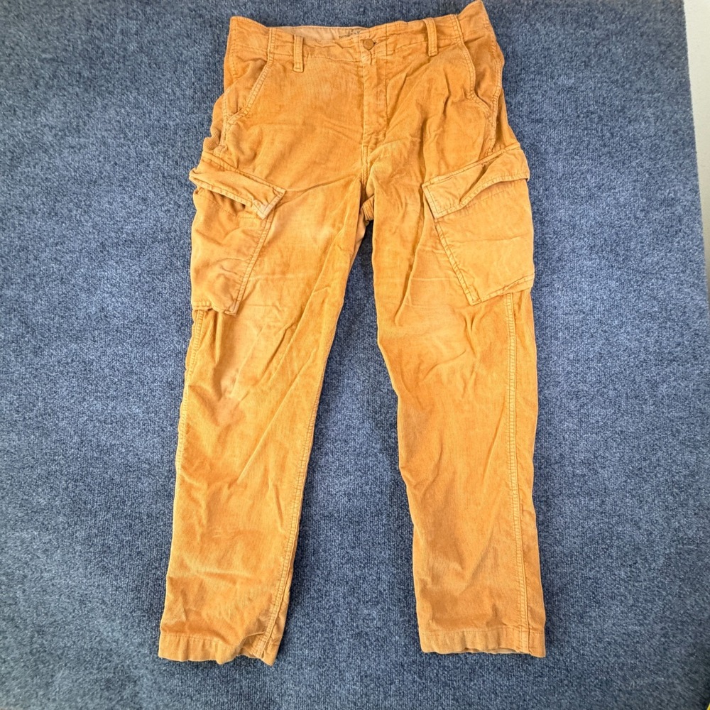 Levi's XX Cargo Stabridge Corduroy Tapered Pants Mens 35x30.5 Orange Cotton READ